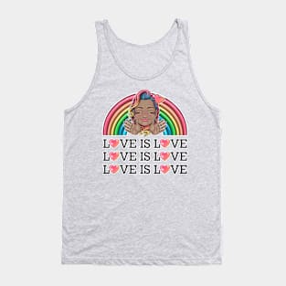 love is love rainbow with Reva Prisma hugging emoji Tank Top